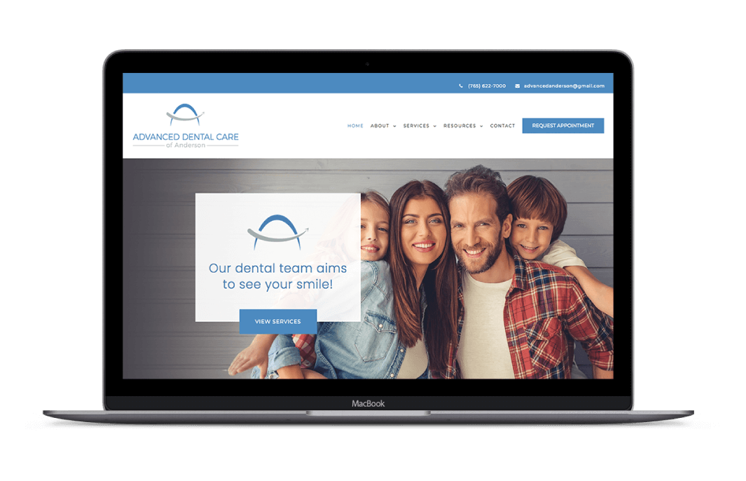 advanced-dental-care-screen-mockup charley grey web design client advanced dental care of anderson mockup